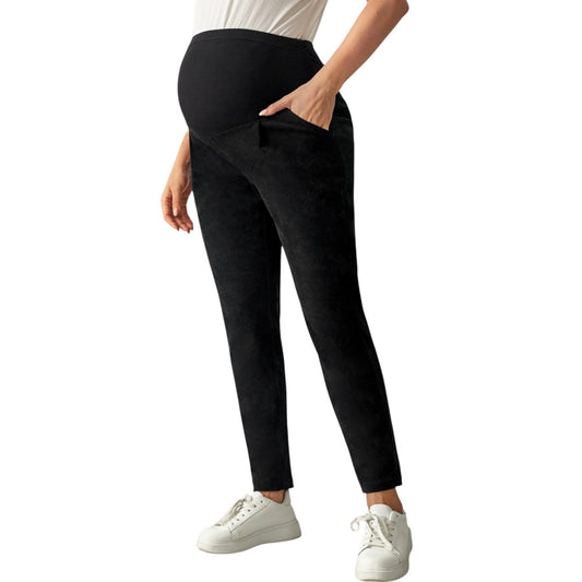 SHE fekete slim fit kismama nadrág