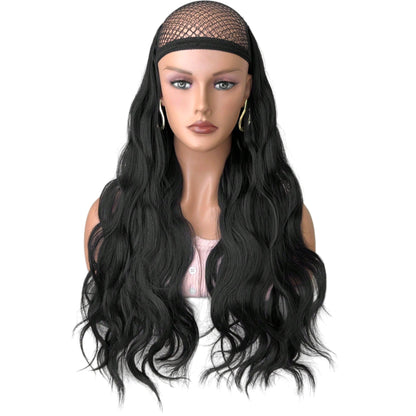 SHE fekete hosszú hullámos paróka