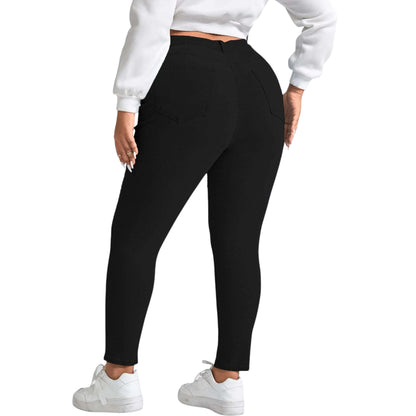 SHE fekete slim fit farmer nadrág
