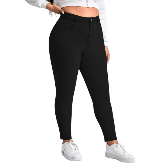 SHE fekete slim fit farmer nadrág