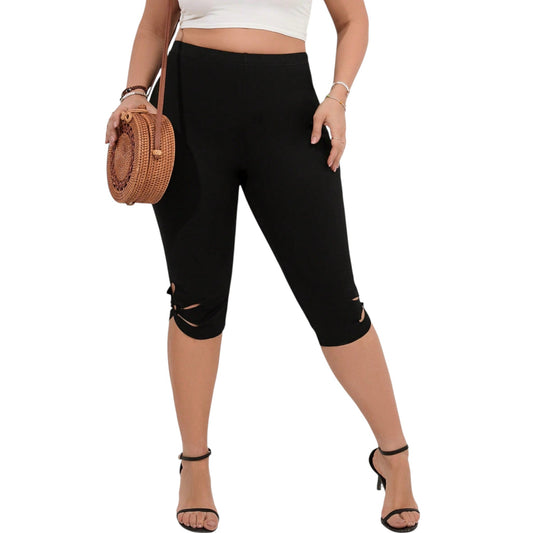 SHE fekete kivágott leggings