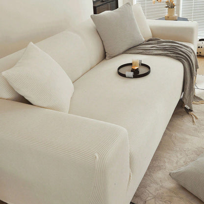 SHE ekrü bordázott kanapéhuzat