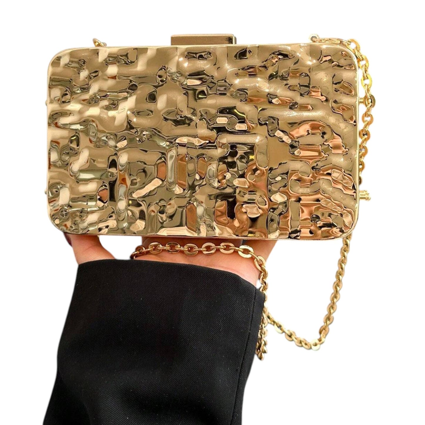 SHE arany metál clutch táska