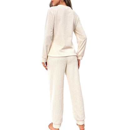 SHE vajszínű kötött loungewear szett