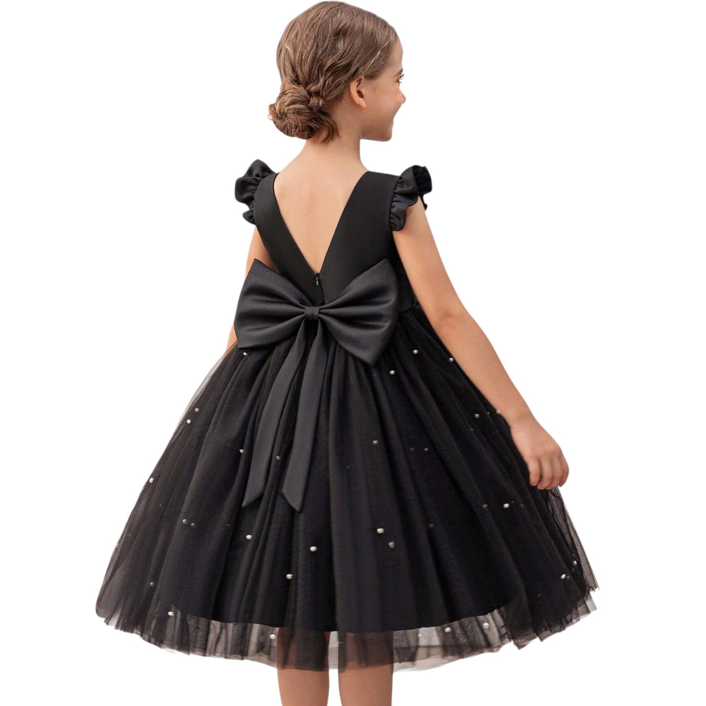SHE fekete fodros mini ruha
