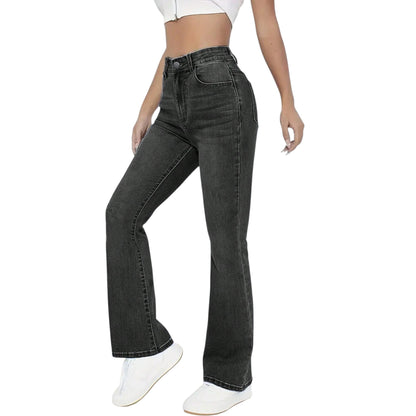 SHE sötétszürke slim fit farmer nadrág