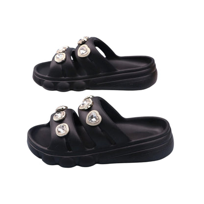 SHE fekete platform papucs
