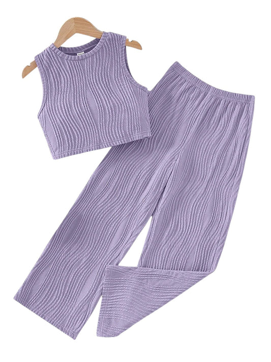 SHE lila crop top és nadrág szett kislánynak