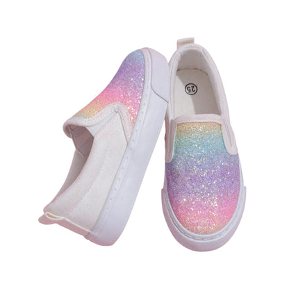 SHE szivárvány glitteres slip-on cipő