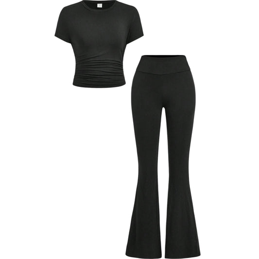 SHE fekete bordázott szett