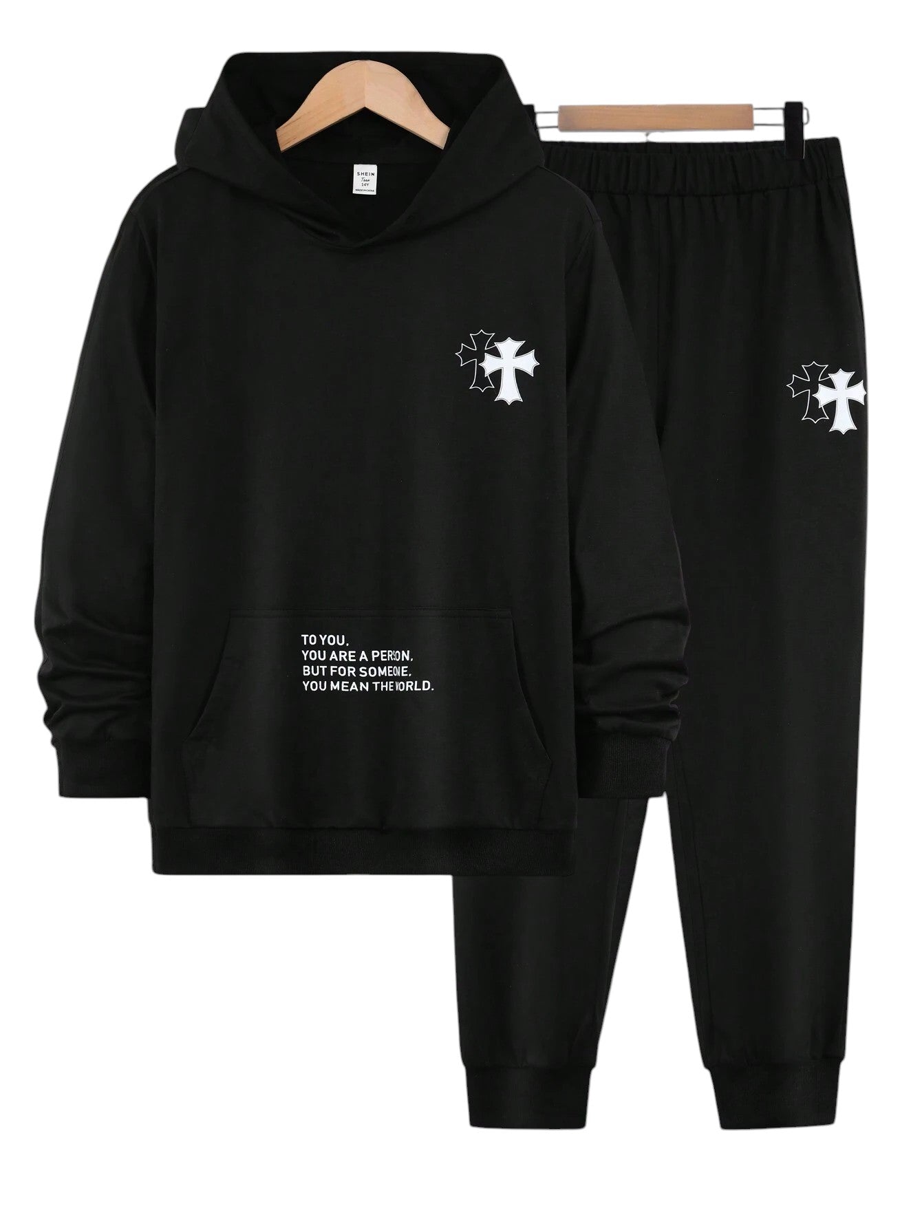 SHE fekete kapucnis szabadidő szett kisfiúnak