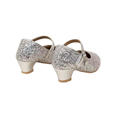 SHE ezüst glitteres magas sarkú cipő