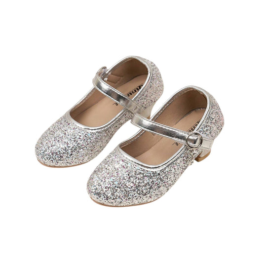 SHE ezüst glitteres magas sarkú cipő
