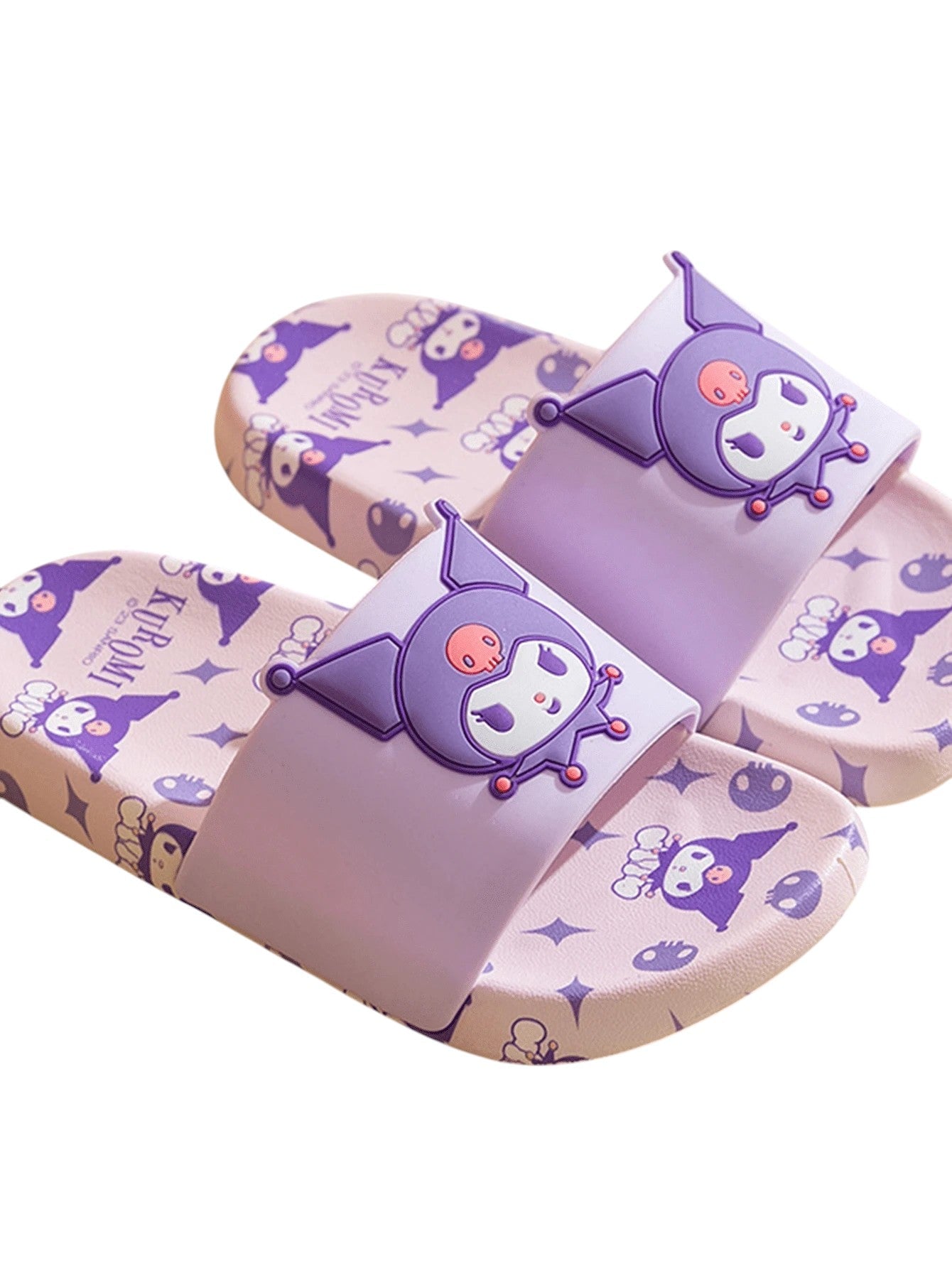 SHE lila Kuromi mintás papucs
