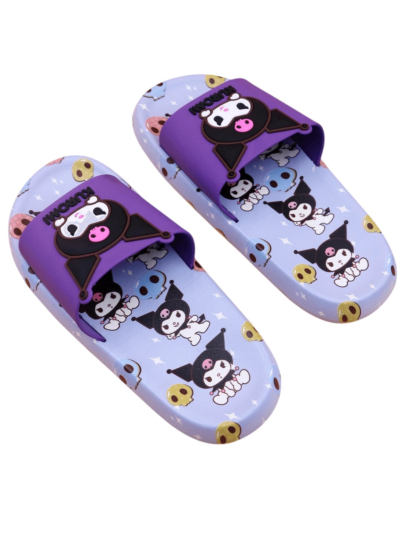 SHE lila Kuromi mintás papucs
