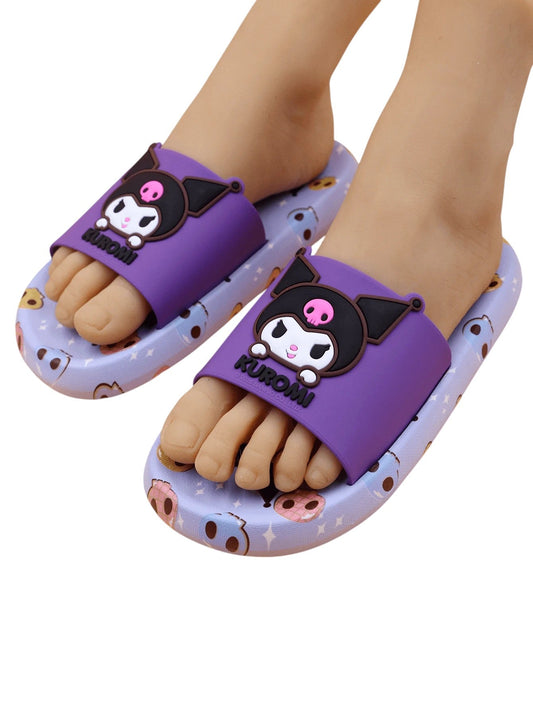 SHE lila Kuromi mintás papucs