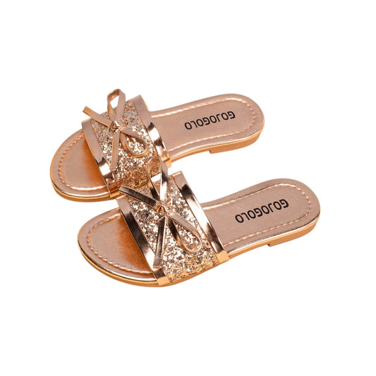 SHE rosegold glitteres papucs