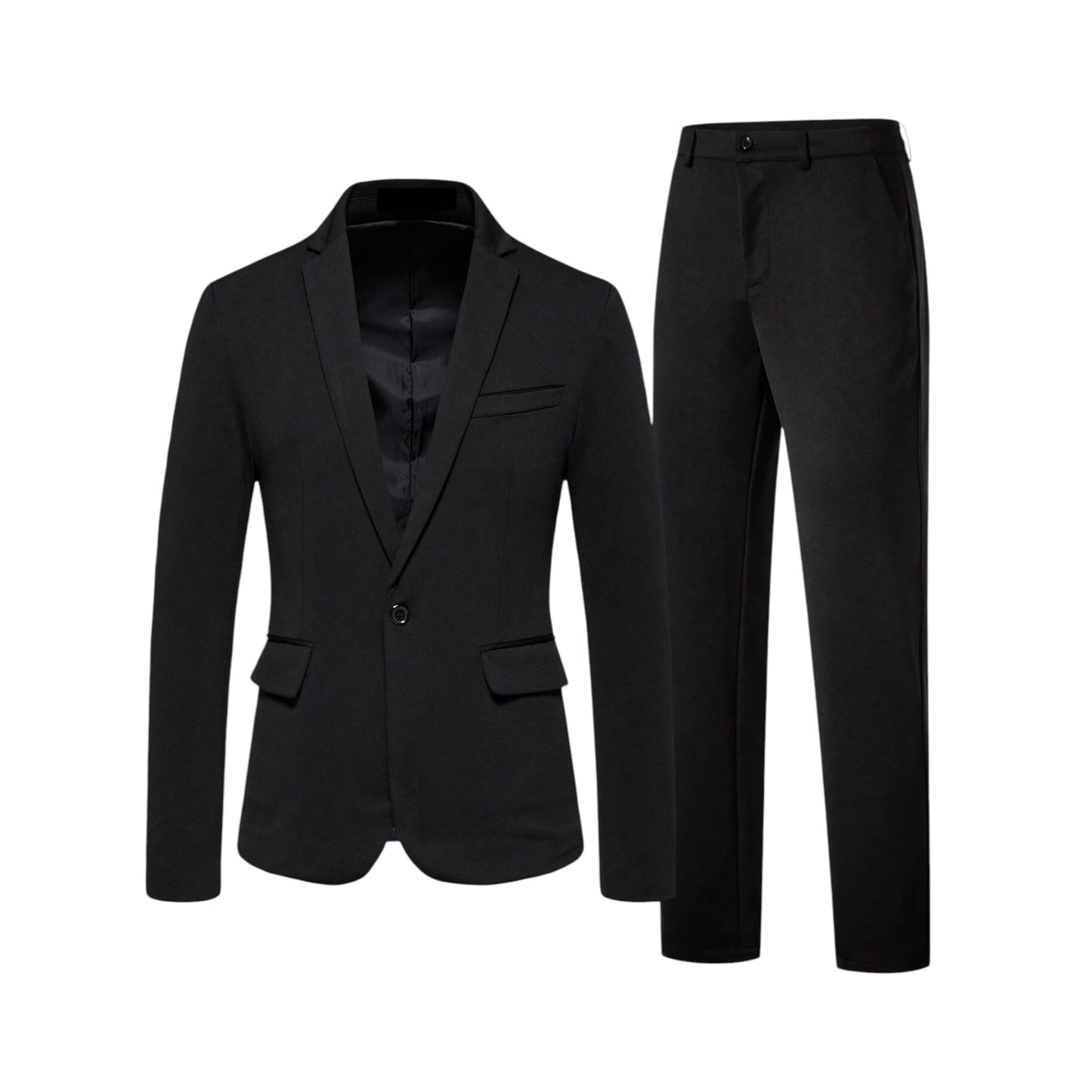 SHE fekete slim fit öltöny szett