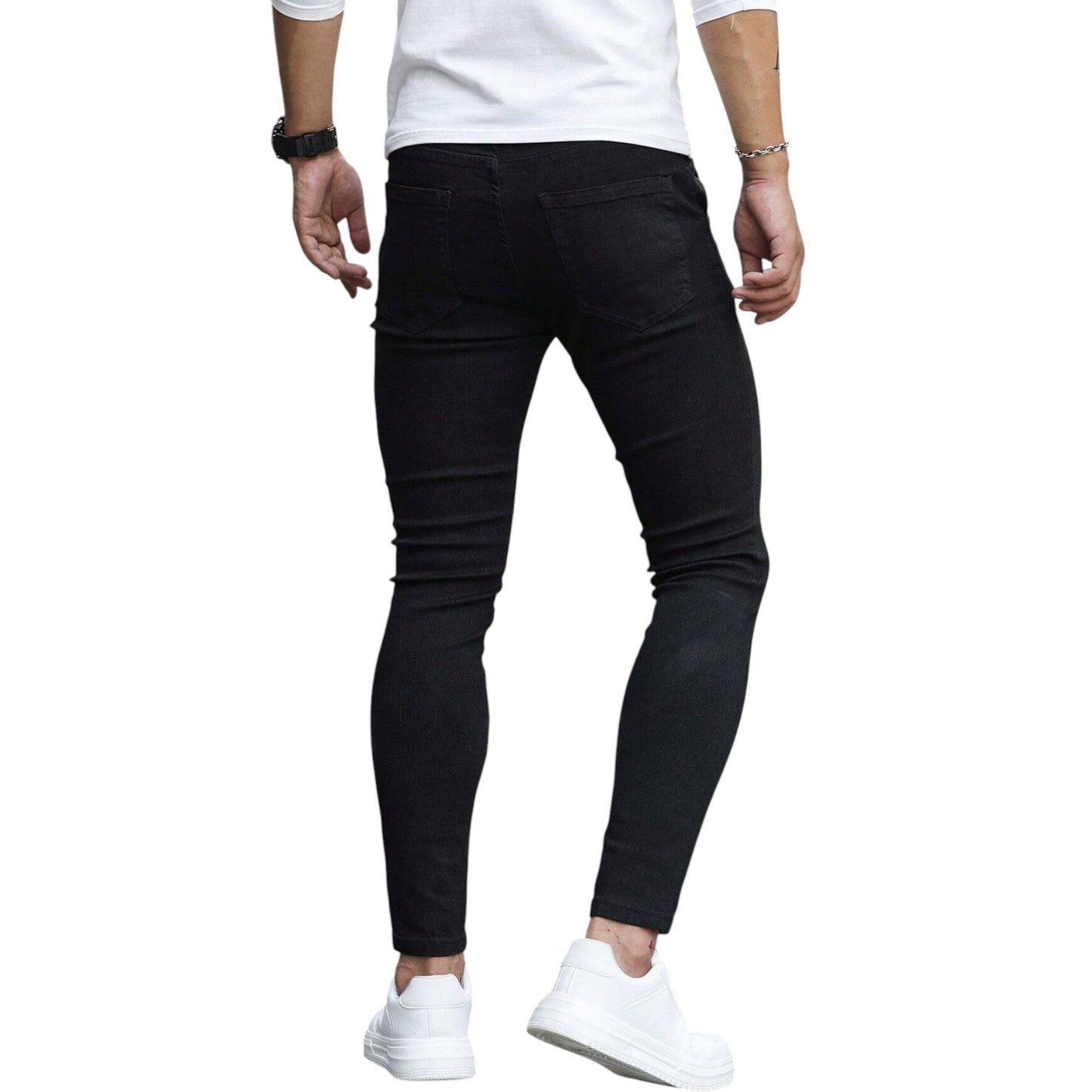 SHE fekete slim fit farmer nadrág