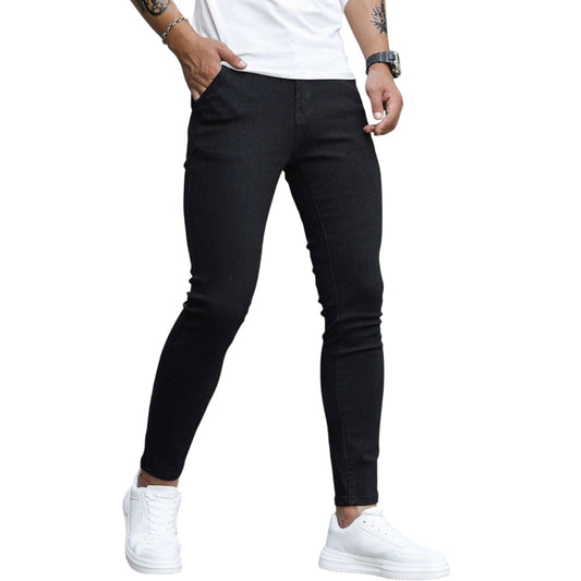 SHE fekete slim fit farmer nadrág