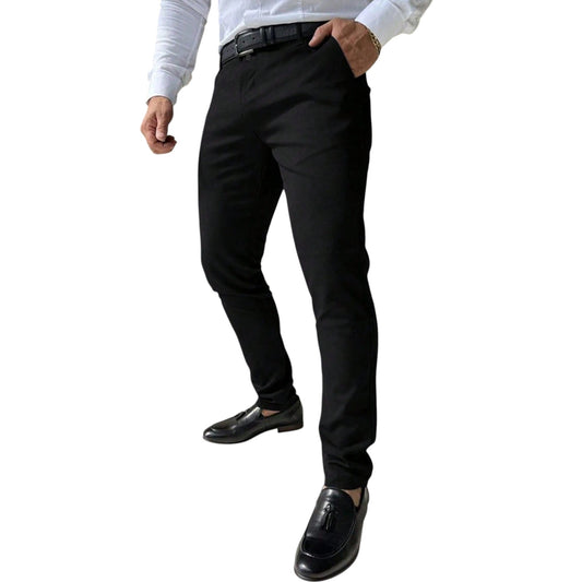 SHE fekete slim fit nadrág