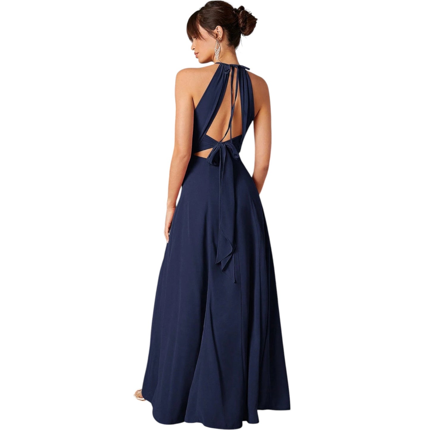 SHE sötétkék halter nyakú maxi ruha