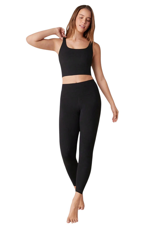 SHE fekete sport top és leggings szett