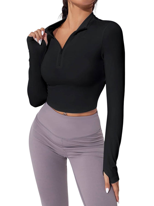 SHE fekete cipzáras sport felső és leggings
