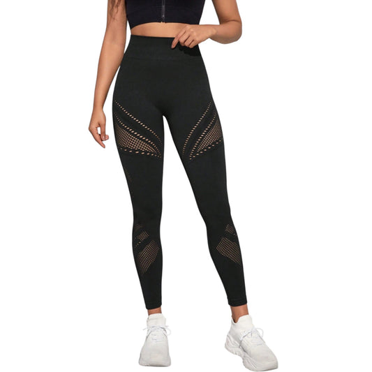 SHE fekete hálós betétes leggings