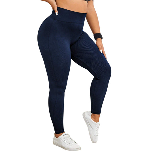 SHE sötétkék bordázott leggings