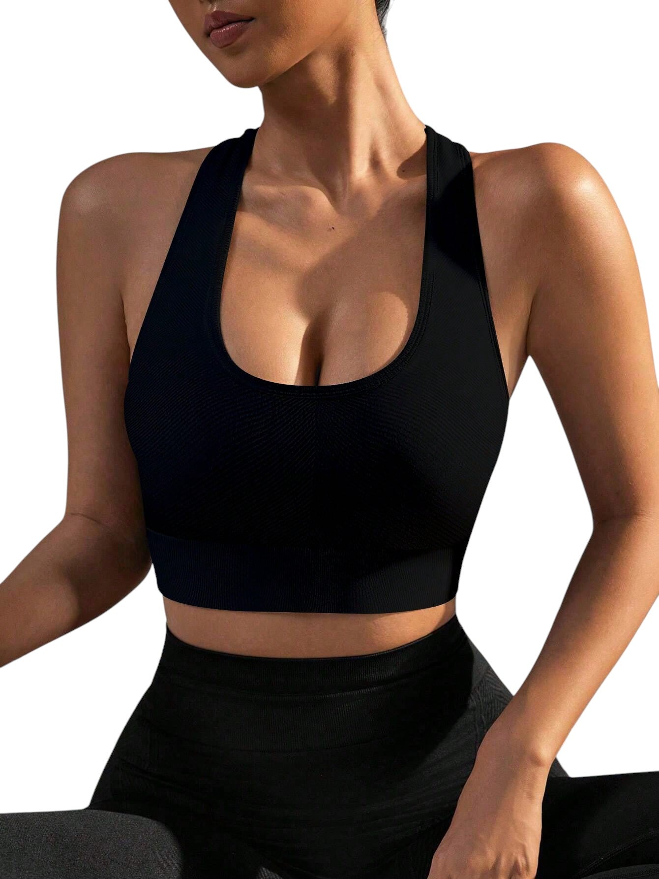 SHE fekete racerback sportmelltartó
