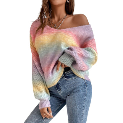 SHE ombre kötött pulóver