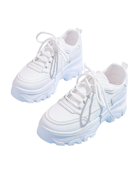 SHE fehér fűzős platform sneaker