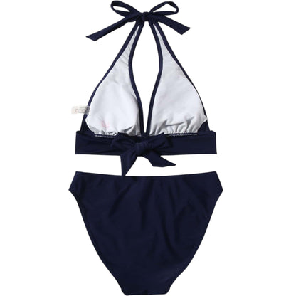 SHE sötétkék nyakba akasztós bikini szett