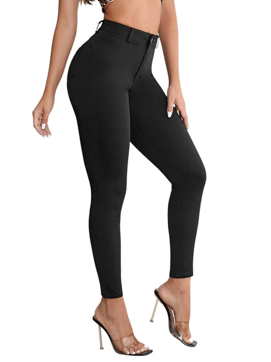 SHE fekete magas derekú skinny nadrág