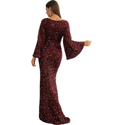 SHE bordó estélyi ruha