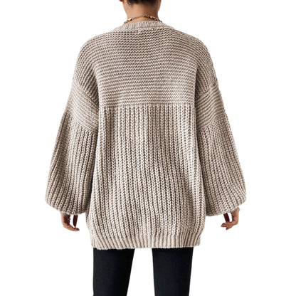 SHE bézs túlméretezett kötött kardigán