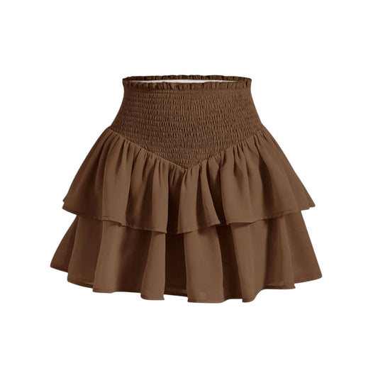SHE barna fodros mini szoknya