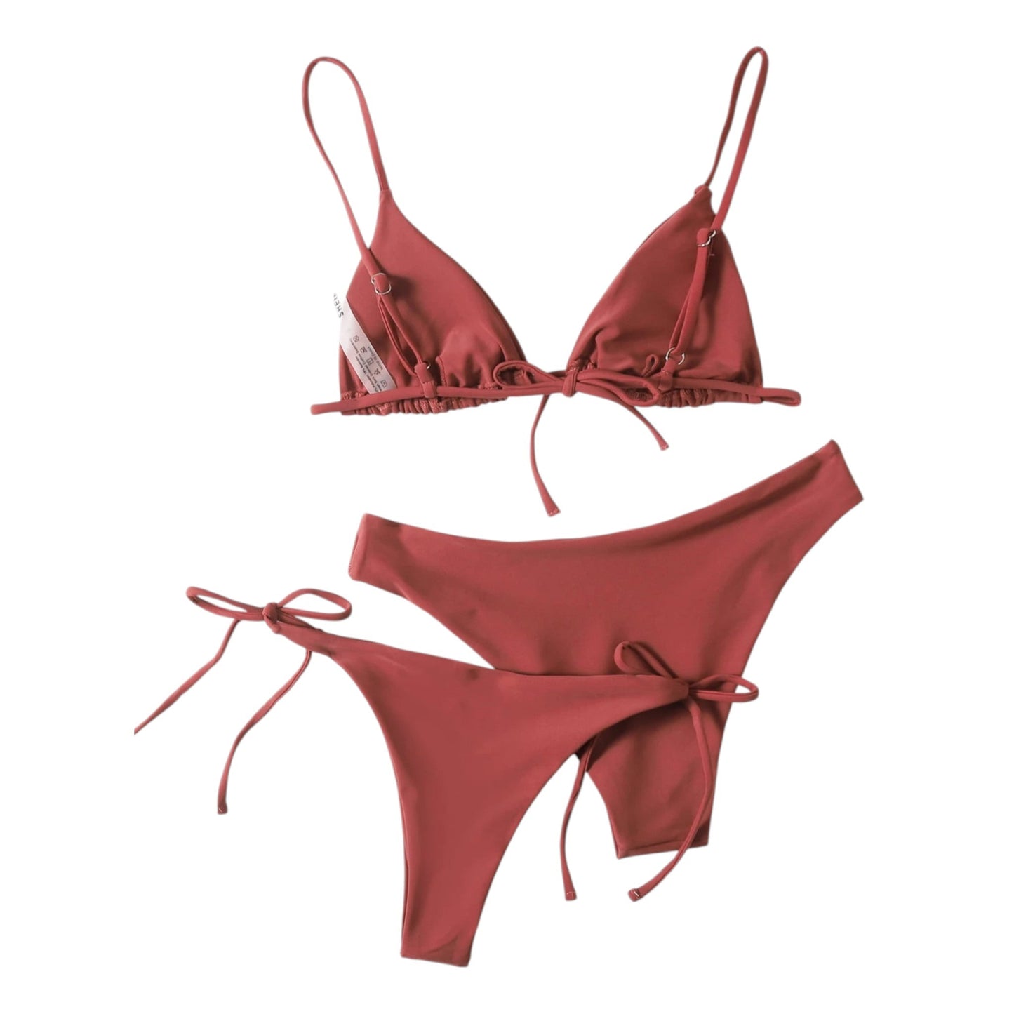 SHE vörösesbarna megkötős bikini szett
