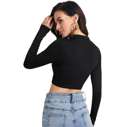 SHE fekete crop felső