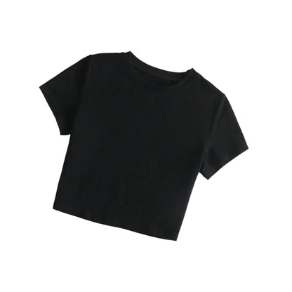 SHE fekete rövid ujjú crop top
