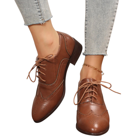 SHE barna fűzős brogue oxford cipő