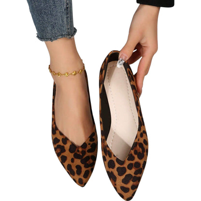 SHE leopárdmintás hegyes orrú balerina