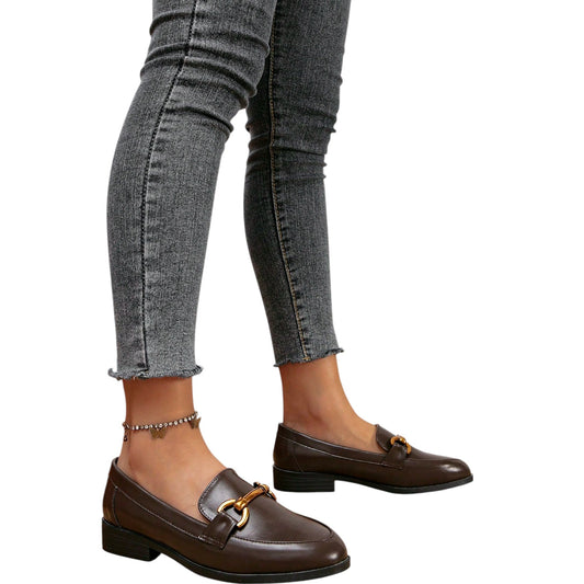 SHE barna csatos loafer