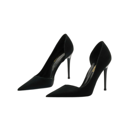 SHE fekete stiletto sarkú magassarkú cipő