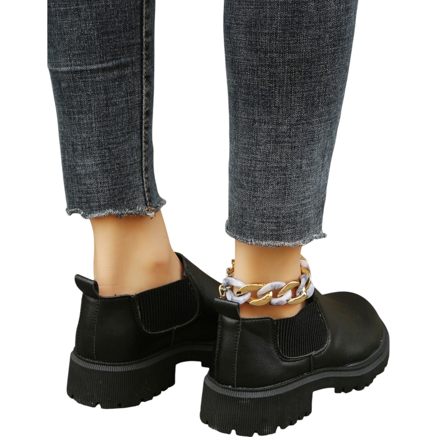 SHE fekete platform bokacsizma