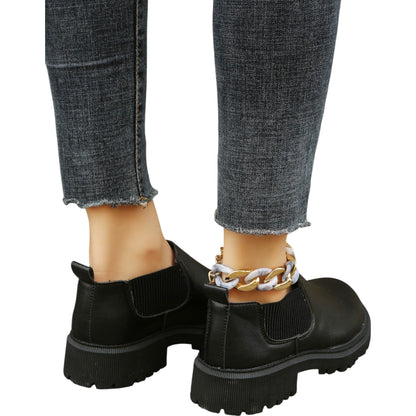 SHE fekete platform bokacsizma