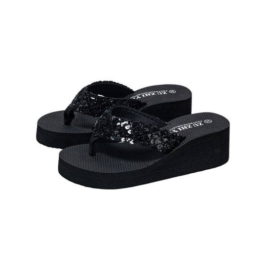 SHE fekete csillogó flip-flop