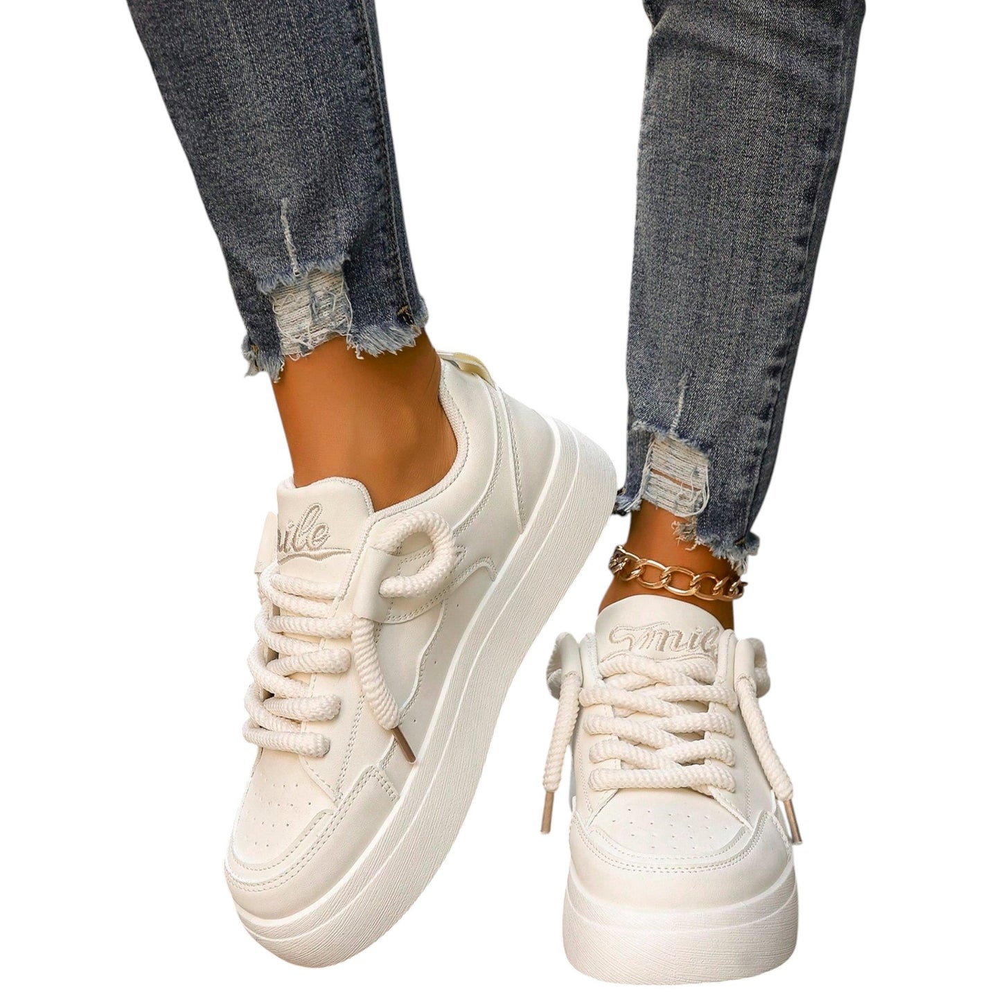 SHE fehér platform sneaker