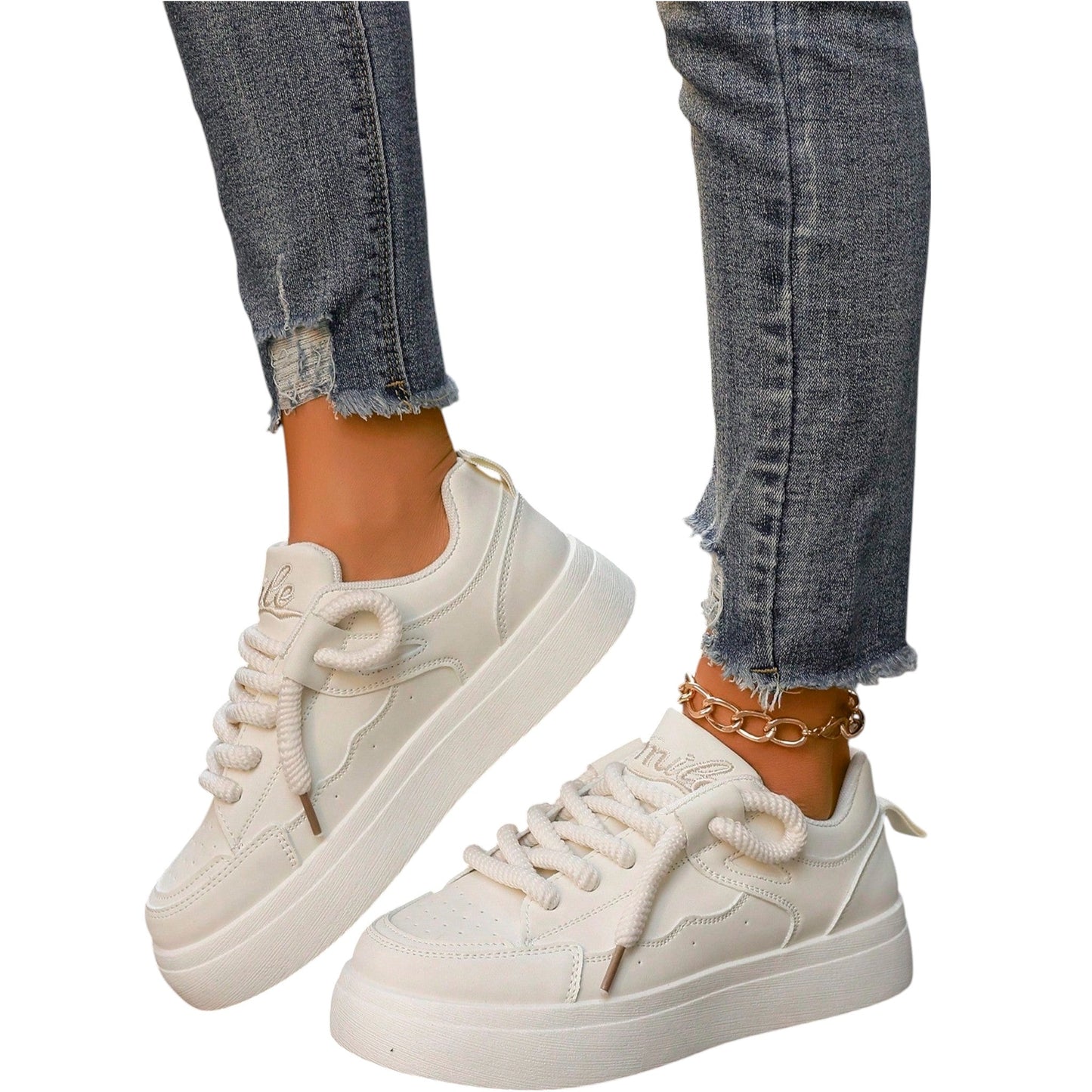 SHE fehér platform sneaker